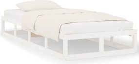 vidaXL Πλαίσιο Κρεβατιού Λευκό 75x190 εκ. Μασίφ Ξύλο Small Single