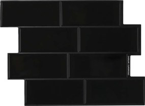vidaXL Πλακάκι Subway 10 pcs Μαύρο 29 x 21 εκ Πολυουρεθάνη και PET