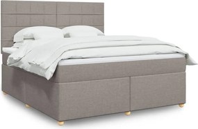 vidaXL Κρεβάτι Boxspring με Στρώμα Taupe 180x200 εκ. Υφασμάτινο