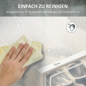 HOMCOM Μοντουλάρ ραφιέρα με 8 θήκες, ραφιέρα σύνδεσης, 25 cm x 35 cm x 19 cm, διαφανές