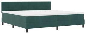 vidaXL Κρεβάτι Box Spring με Στρώμα Σκούρο Πράσινο 200x200 εκ. Βελούδο