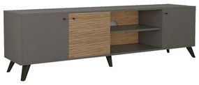 Intrahome Έπιπλο τηλεόρασης Flipter Intrahome μελαμίνης ανθρακί-sonoma-μαύρο 180x40x51εκ | SKU: INTRAPA-208111283