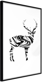 Αφίσα - Marble Stag - 30x45 - Μαύρο - Χωρίς πασπαρτού