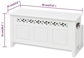 vidaXL Πάγκος Αποθήκευσης Μπαρόκ Λευκός από MDF