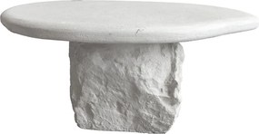 Τραπέζι σαλονιού Zinol pakoworld mdf-polyresin λευκό Φ77x36εκ
