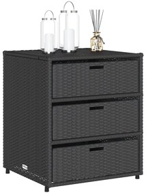 vidaXL Ντουλάπι Αποθήκευσης Κήπου Μαύρο 55x59x69 εκ. Συνθετικό Ρατάν