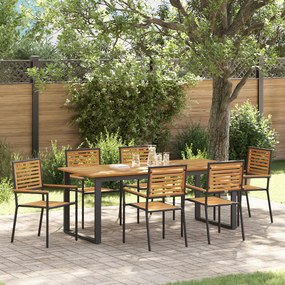 vidaXL Σετ Υπαίθριας Μαγειρικής 7 pcs Μαύρο 200 x 90 x 75 cm
