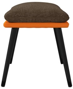 vidaXL Υποπόδιο Καφέ&Πορτοκαλί 45x29,5x35 εκ. Ύφασμα & Συνθετικό Δέρμα