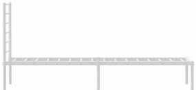 vidaXL Πλαίσιο Κρεβατιού Χωρ. Στρώμα&amp;Κεφαλάρι Λευκό 75x190 εκ. Μέταλλο