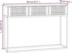 vidaXL Τραπέζι Κονσόλα 105x30x75 εκ. από Επεξεργασμένο Ξύλο και Σίδερο