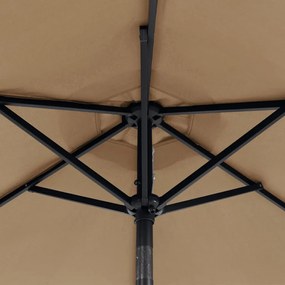 Ομπρέλα Κήπου με Ατσάλινο Ιστό Taupe 225x225x212 εκ. - Μπεζ-Γκρι