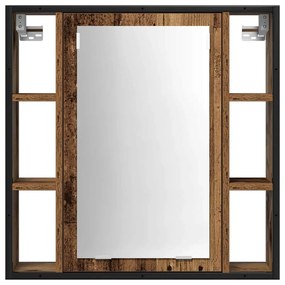 vidaXL Σετ Επίπλων Μπάνιου με ράφι με πόρτα 2 pcs Καφέ 60 x 30 x 60 cm
