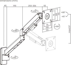BRATECK επιτοίχια βάση οθόνης LDA113-112, 17-32", έως 9kg
