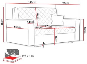 Καναπές κρεβάτι Columbus 146, Αριθμός θέσεων: 2, Αποθηκευτικός χώρος, Γκρι, 85x145x98cm, 57 kg, Πόδια: Ξύλο, Έπιπλα ήδη συναρμολογημένα, Ξύλο: Πεύκο
