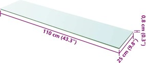 vidaXL Ράφι Πάνελ Διάφανο 110 x 25 εκ. Γυάλινο