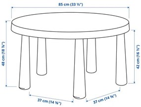 MAMMUT παιδικό τραπέζι/εσωτερικού/εξωτερικού χώρου, 85 cm 105.819.94