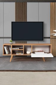 Έπιπλο Τηλεόρασης Καρυδί / Λευκό DACRAVU 130x35x18