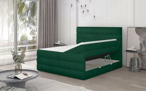 Επενδυμένο κρεβάτι Caribou-Prasino-140 x 200