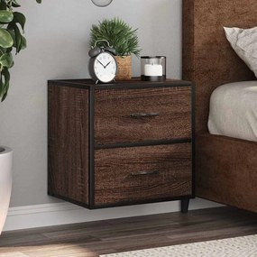 vidaXL Κομοδίνο επίτοιχο ντουλάπι καφέ δρυς 40x31x39,5 cm