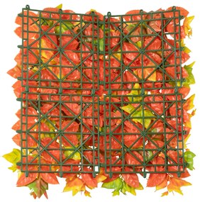 GloboStar® Artificial Garden AUTUMN MAPLE 20349 Τεχνητό Διακοσμητικό Πάνελ Φυλλωσιάς - Κάθετος Κήπος σύνθεση Φθινοπωρινός Σφένδαμος Μ50 x Π50 x Υ10cm