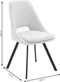 Καρέκλα Initiate pakoworld ύφασμα cream-πόδι μαύρο