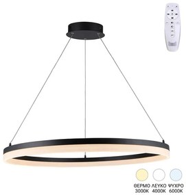 Φωτιστικό οροφής Nebrian led μέταλλο μαύρο Φ60x15εκ 60x60x15 εκ.