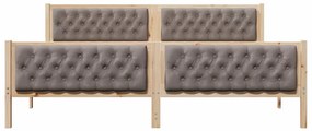 vidaXL Σκελετός Κρεβατιού Taupe 200 x 200 cm Στερεά ξυλεία πεύκου