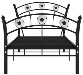 Πλαίσιο Κρεβατιού Με Σχέδιο Μπάλα Μαύρο 90 x 200 εκ. Μεταλλικό - Μαύρο