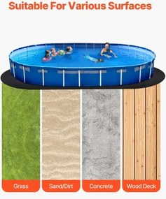 VEVOR 12x24 ft Oval Pool Liner Pad for Above Ground Pools Heavy Duty Pool Mat