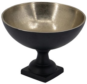 Artekko Artekko Zyra Μαύρο Διακοσμητικό Μεταλλικό Μπολ με Χρυσό (25x25x19)cm 49899