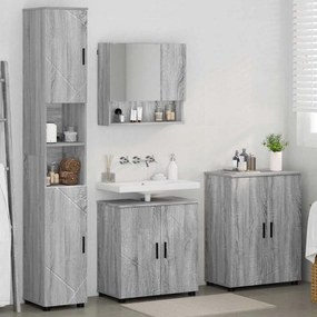 vidaXL Σετ Επίπλων Μπάνιου με πόρτα 4 pcs Γκρι sonoma 61 x 35 x 64 εκ.