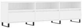 vidaXL Έπιπλο Τηλεόρασης Λευκό 150x30x44,5 εκ. Επεξεργασμένο Ξύλο