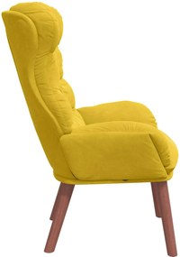vidaXL Πολυθρόνα Κίτρινο 69 x 74 x 93 εκ. Βελούδο