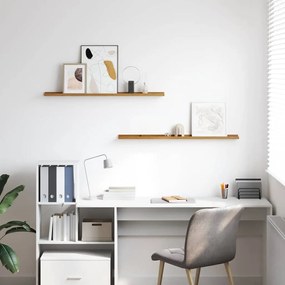 vidaXL Ράφι Τοίχου 2 pcs Μπεζ 100 x 9 x 3 cm Επεξεργασμένο ξύλο