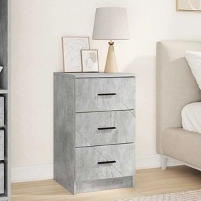 vidaXL Κομοδίνο Γκρι σκυροδέματος 38 x 38 x 66 εκ Επεξεργασμένο ξύλο