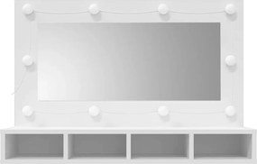 vidaXL Έπιπλο Καθρέπτη με LED Λευκό 90x31,5x62 εκ.