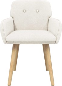 vidaXL Καρέκλες φαγητού 2 pcs Μπουκλέ Κρεμ 59 x 57 x 85 εκ.