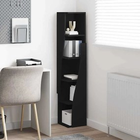 vidaXL Γωνιακό Ντουλάπι Μαύρο 27,5x27x140εκ Επεξεργασμένο ξύλο