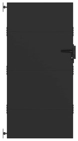 vidaXL Πύλη Κήπου Μαύρο 105 x 175 cm Ατσάλι με Επικάλυψη Πούδρας