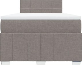 vidaXL Κρεβάτι Boxspring με Στρώμα Taupe 120x190 εκ. Υφασμάτινο