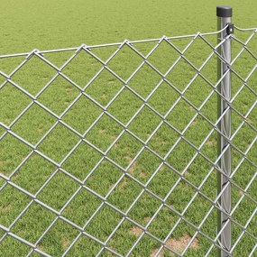 vidaXL Φράχτης αλυσίδας Ασημί