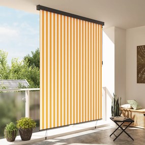 vidaXL Εξωτερικό ρολό Ριγέ Πορτοκαλί και λευκό 200 x 250 εκ. ύφασμα