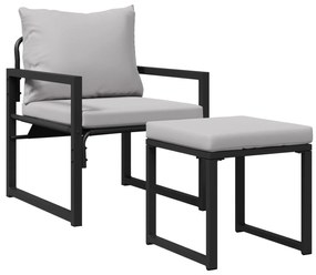 vidaXL Σετ Καναπέ Κήπου 4 pcs Μαύρο 61 x 72.5 x 71 εκ. Ατσάλι