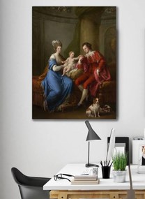 Αναγεννησιακός πίνακας σε καμβά με οικογενειακό πορτραίτο KNV879 65cm x 95cm