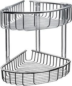 Karag Reti Chrome 963888 - Γωνιακό Καλάθι Μπάνιου Χρωμε Διπλό