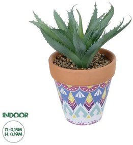 Artificial Garden SUCCULENT ALOE POTTED PLANT 21053 Διακοσμητικό Φυτό Αλόη Φ15 x Υ19cm Globostar 21053