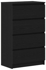 vidaXL Συρταριέρα Μαύρο Δρυς 60 x 35 x 98,5 εκ. από Επεξεργασμένο Ξύλο