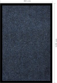 vidaXL Πατάκι Εισόδου Ριγέ Μπλε 80 x 120 εκ.