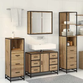 vidaXL Σετ Επίπλων Μπάνιου 4 pcs artisan δρυς Επεξεργασμένο ξύλο