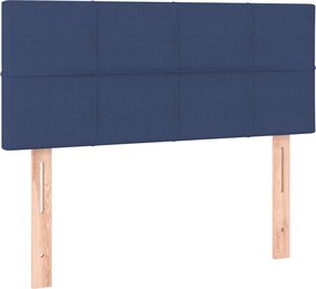 vidaXL Κρεβάτι Boxspring με Στρώμα Μπλε 120x190 εκ. Υφασμάτινο